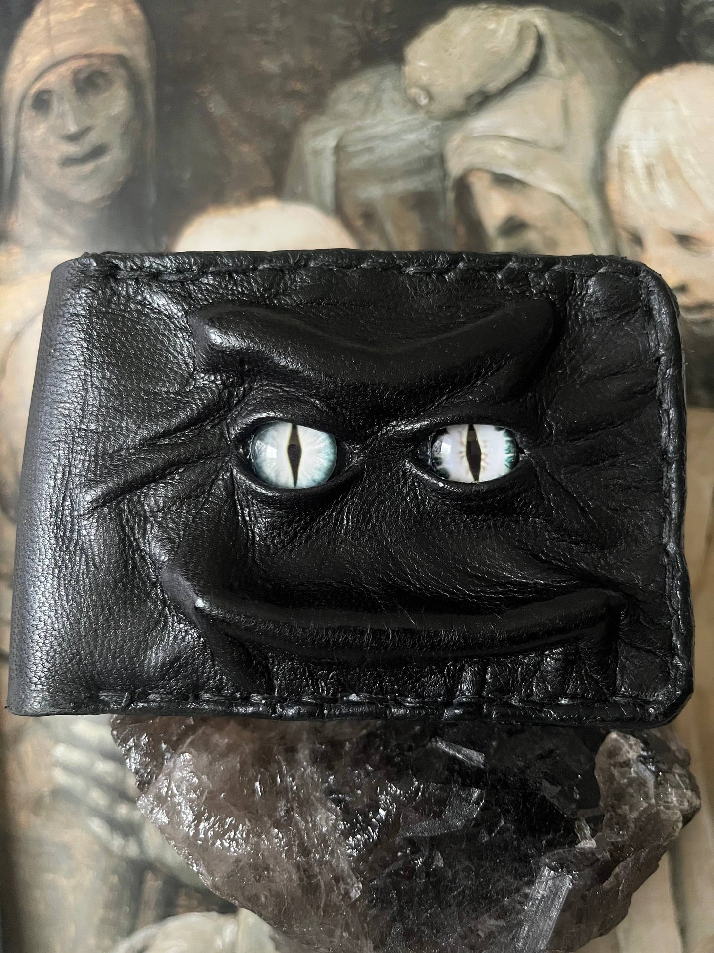 Gloomy wallet, Genuine leather, 8 card slots.