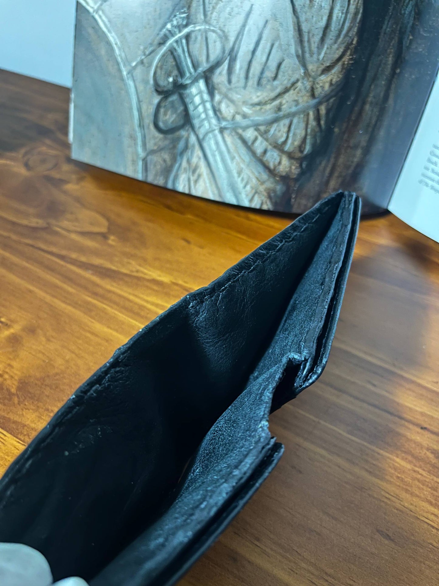Gloomy wallet, Genuine leather, 8 card slots.