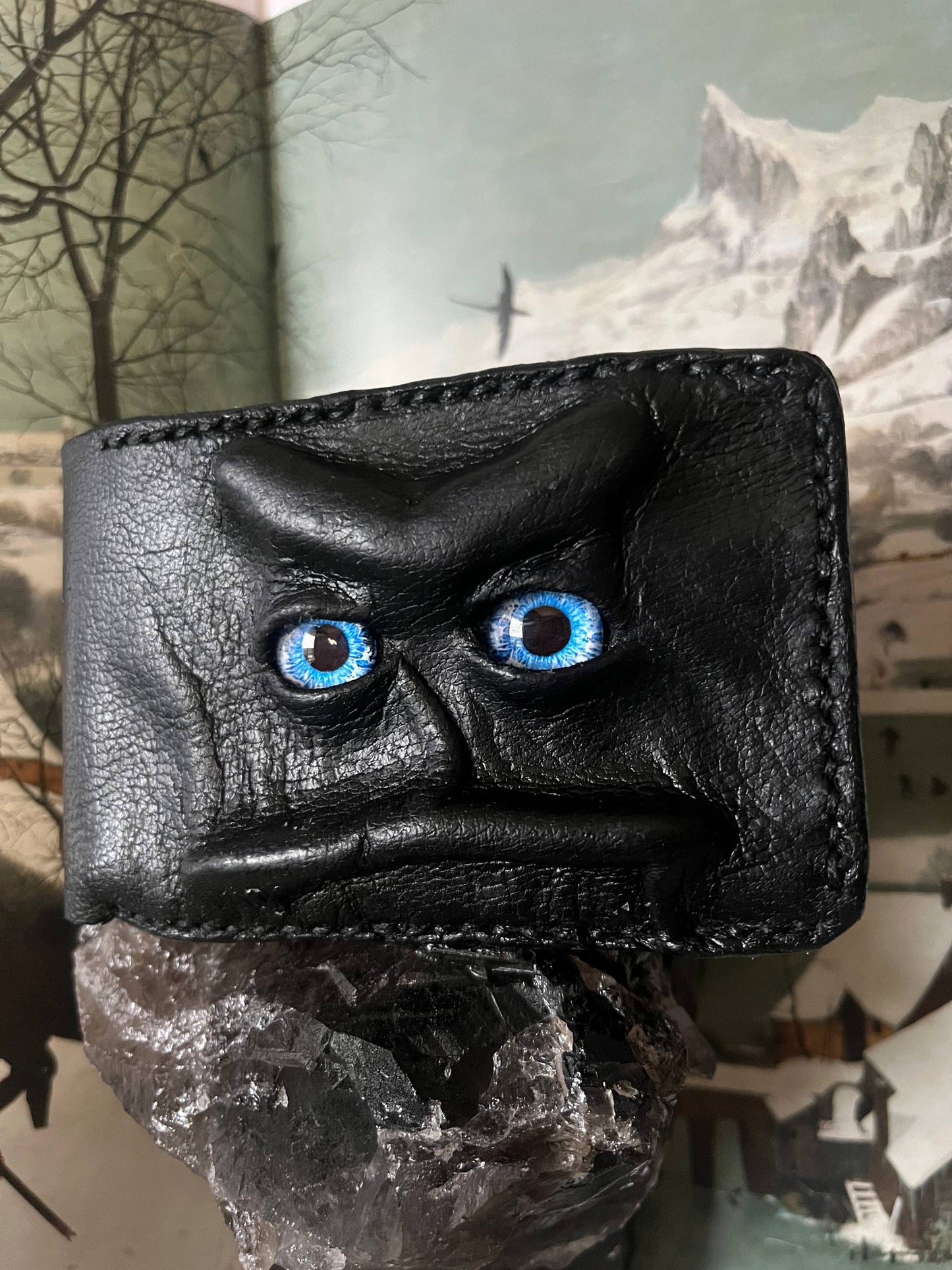 Gloomy wallet, Genuine leather, 8 card slots.