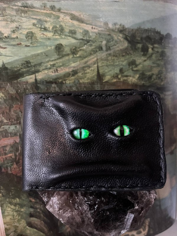 Gloomy wallet, Genuine leather, 8 card slots.