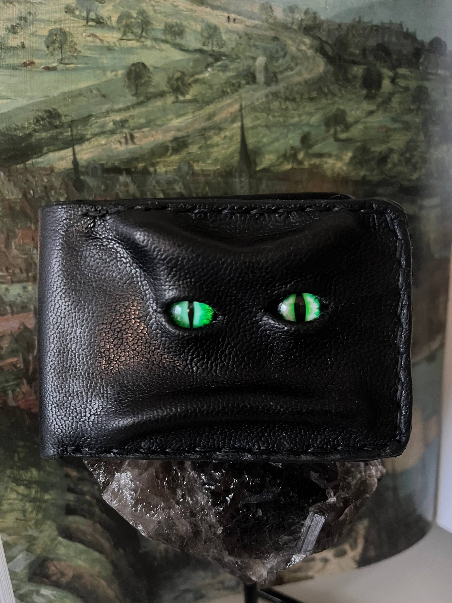 Gloomy wallet, Genuine leather, 8 card slots.