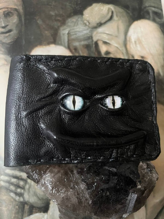 Gloomy wallet, Genuine leather, 8 card slots.