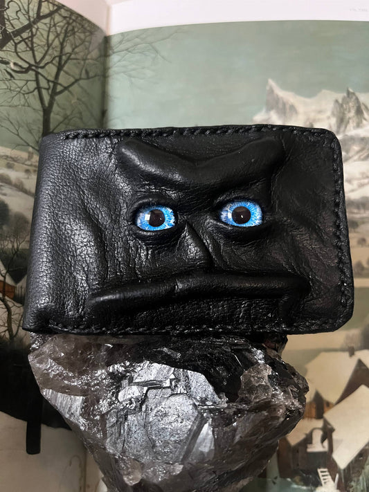 Gloomy wallet, Genuine leather, 8 card slots.