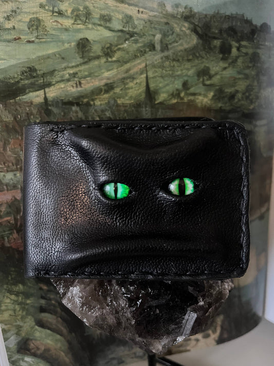Gloomy wallet, Genuine leather, 8 card slots.